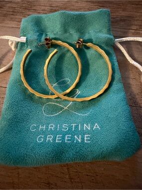 Christina Textured Gold Hoop Earrings